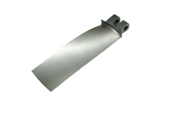 Investment cast titanium turbine blade for aerospace engine