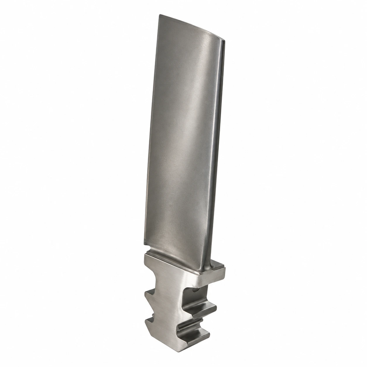 Directionally solidified (DS) superalloy turbine blade with airfoil, platform and root attachment, representing custom DS casting manufacturing services.
